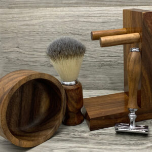 Clean Shave Kit Barber Shop Shaving Set with Stainless Steel and Wooden Handle